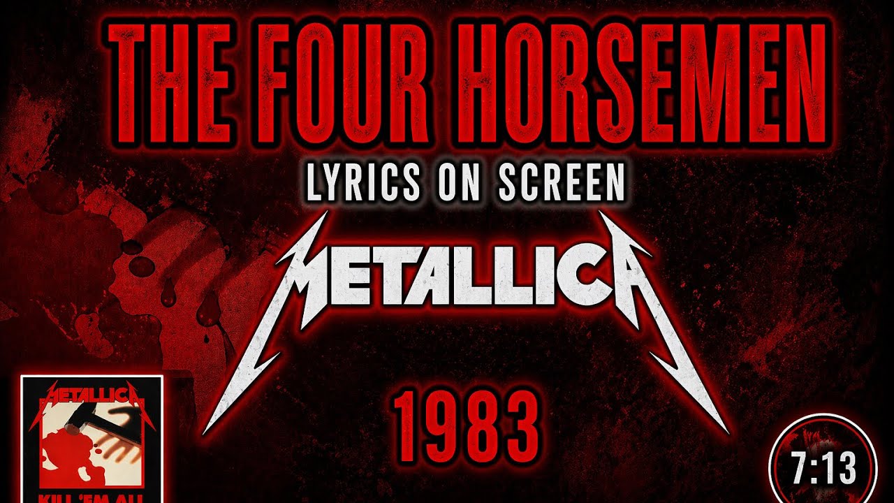 Metallica - The Four Horsemen (Lyrics on Screen Video 🎤🎶🎸🥁)