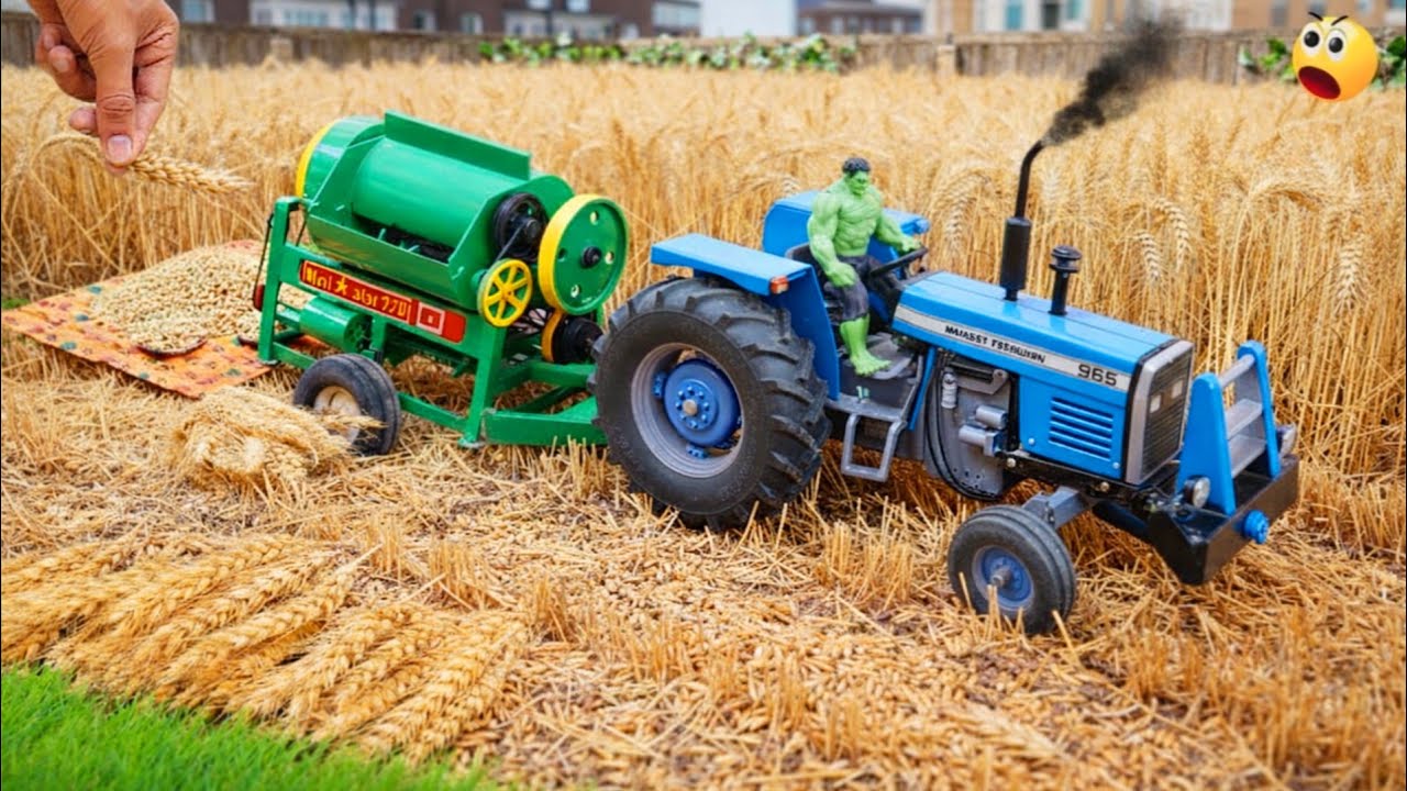 DIY Mini Tractor That Actually Works with a Real Thresher | Amazing Science Project for Students 1