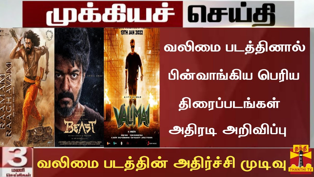 Big Breaking:Valimai Latest Update Today|Valimai Latest News|RRR Movie|Beast