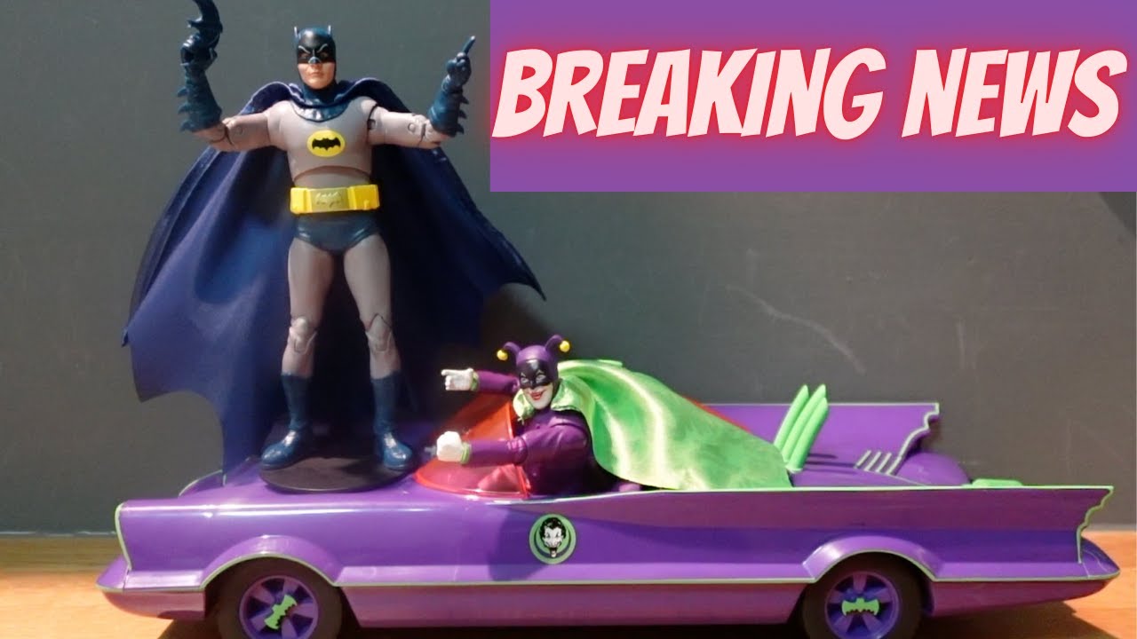 FIRST LOOK - McFARLANE MULTIVERSE BATMAN '66 & JOKER BATMOBILE - #Batman #mcfarlanetoys #adamwest
