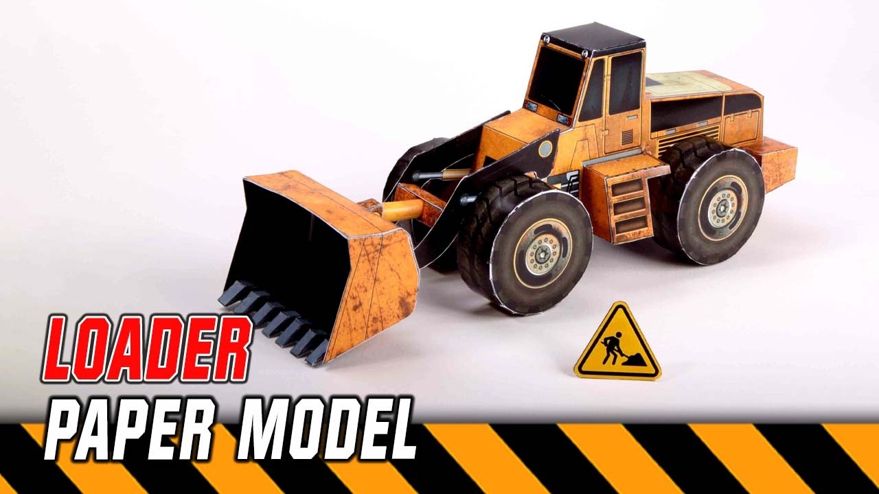 3d paper Loader, a beautiful paper model! | How to make a cardboard loader?