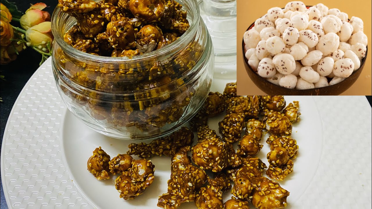 Immunity Booster Caramel Sweet Makhana Recipe | مکھانا تل گڑ ریوڑی | Gur Makhana Recipe 