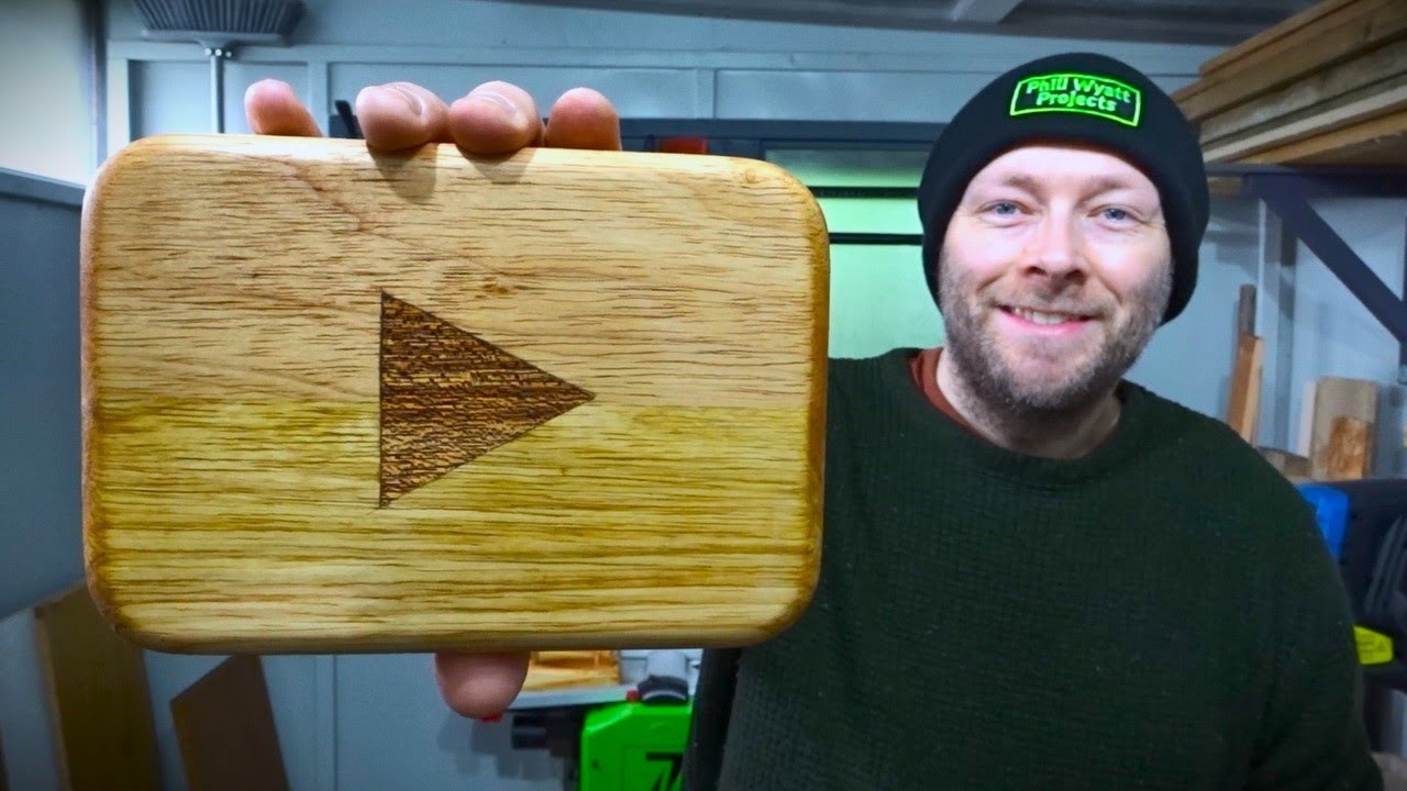 Making a YouTube Play Button - From Scrap Wood! (25k Subscriber Special)
