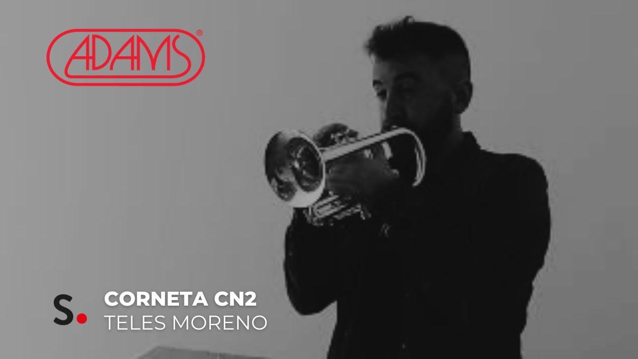 Teles Moreno con la nueva corneta CN2 de Adams