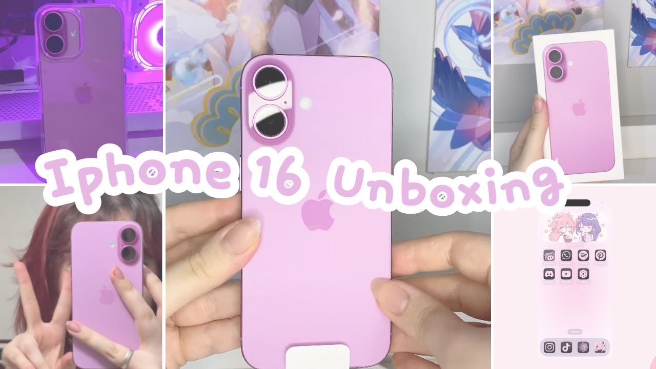 Unboxing Iphone 16 (rosa) & Customização Aesthetic ⁺˚⋆🌸⋆⁺