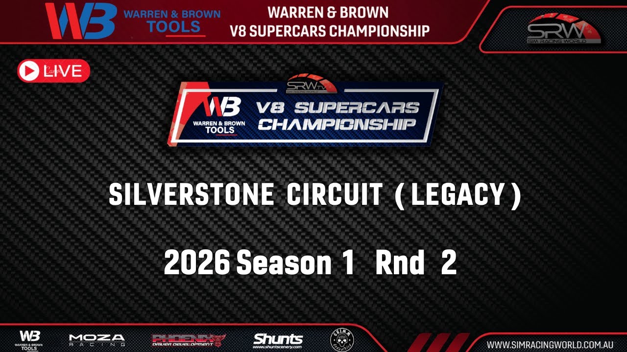 Live Iracing SILVERSTONE CIRCUIT  | Warren & Brown V8 Supercars Round 2