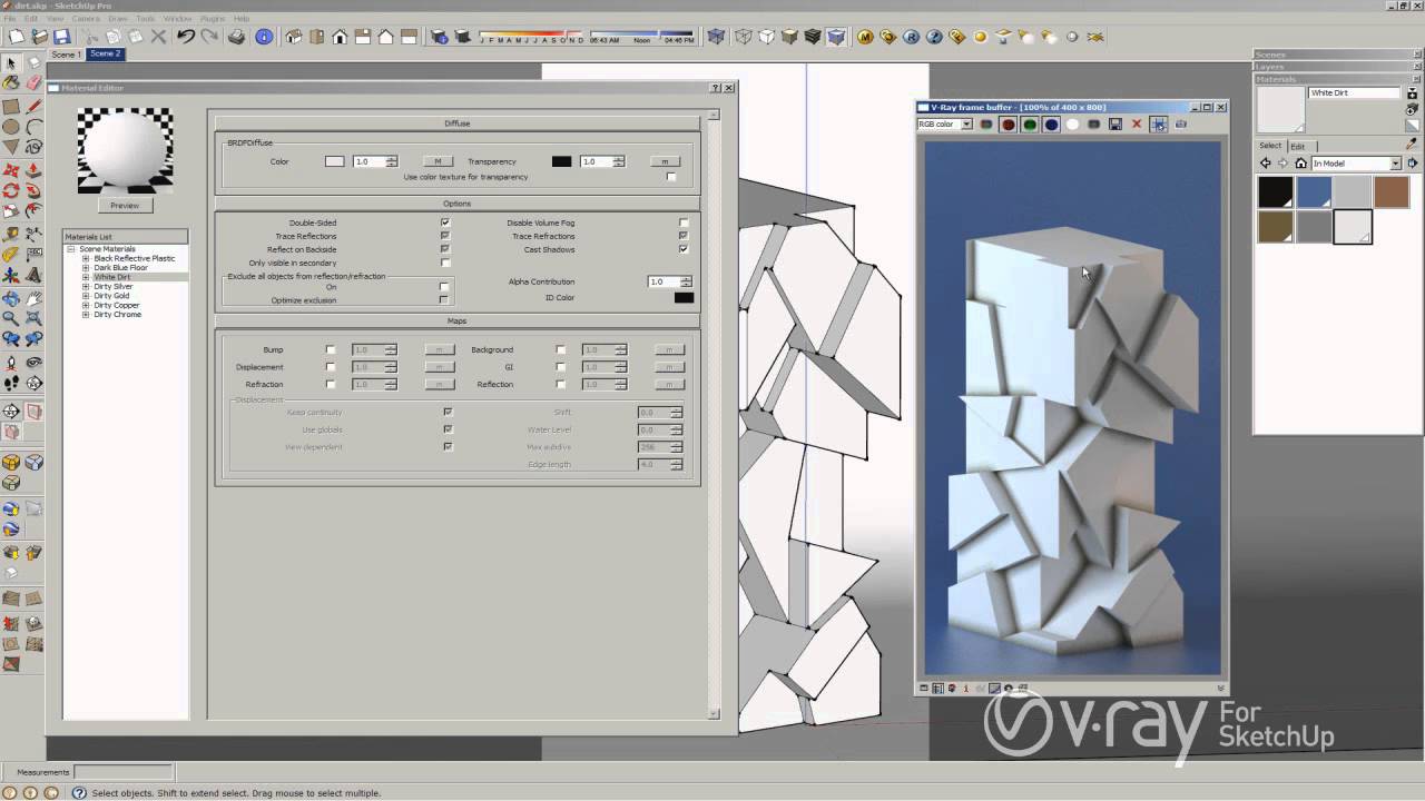 V-Ray for SketchUp - Use V-Ray dirt to add an antique finish - tutorial
