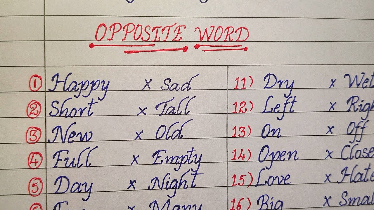 20 easy opposite words #viralvideo #handwriting #englishgrammar 
