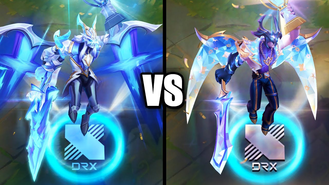 DRX Aatrox vs Prestige DRX Aatrox Skins Comparison (League of Legends)