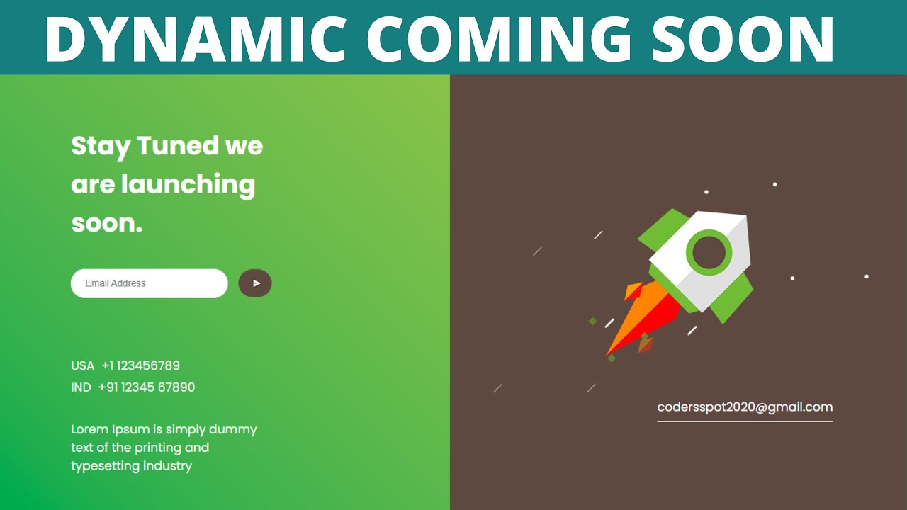 How to Make  Dynamic Coming Soon Page using PHP & MSQL & Jquery | Complete Coming Soon Page Develop