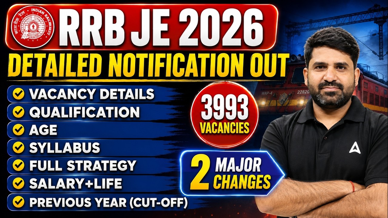 RRB JE 2026 Notification | RRB JE Vacancy, Syllabus, Eligibility & Age | RRB JE Full Notification