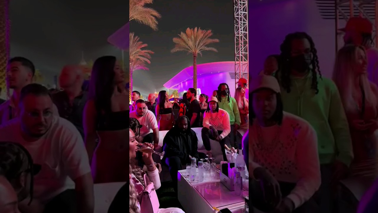 Kanye West and Lil Durk chilling in Abu Dhabi Race 