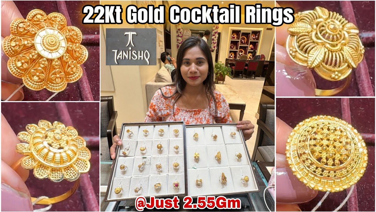 2.55Gm Starts💫Tanishq Cocktail & Partywear Gold Rings With Price| Tanishq Gold Rings With Price|