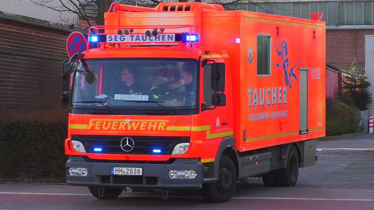 [SEG-Taucher im Einsatz!] FEUERWEHR HAMBURG - Einsatzfahrten bei der feuerwache Hamburg-Billstedt!