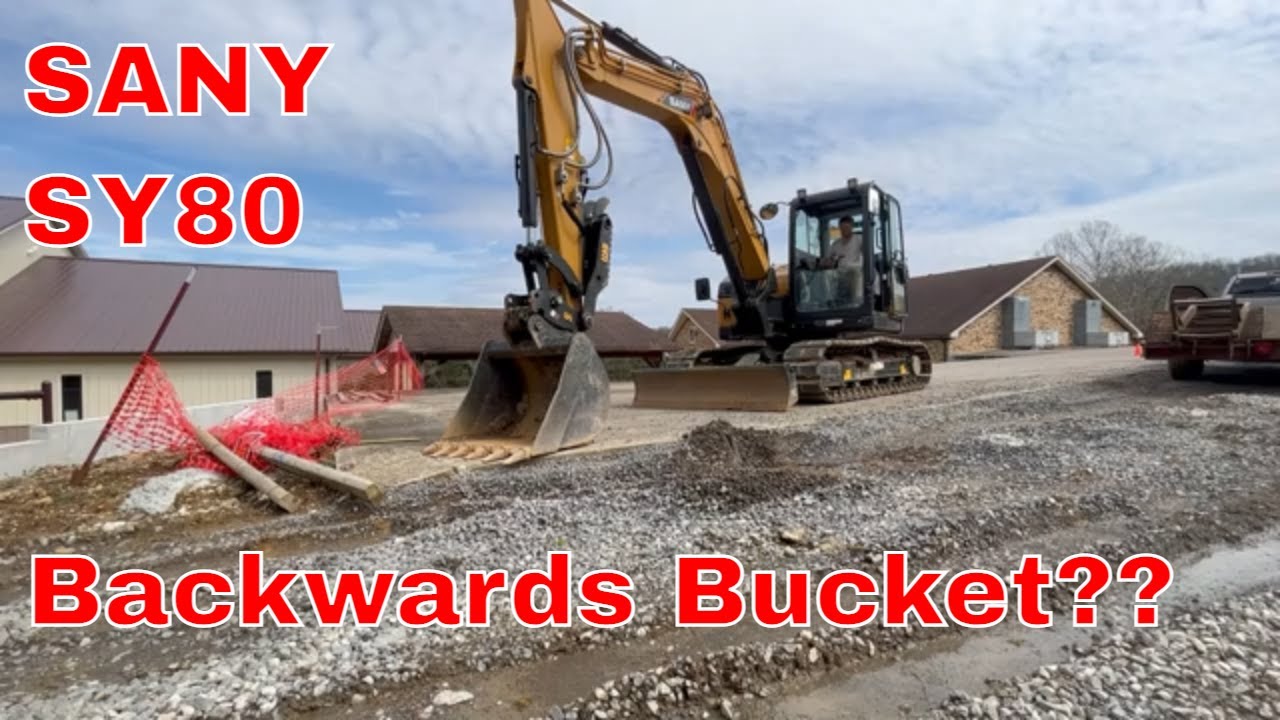 Lets Dig Backwards with the Sany SY80 Excavator (Pin Grabber Quick Coupler)