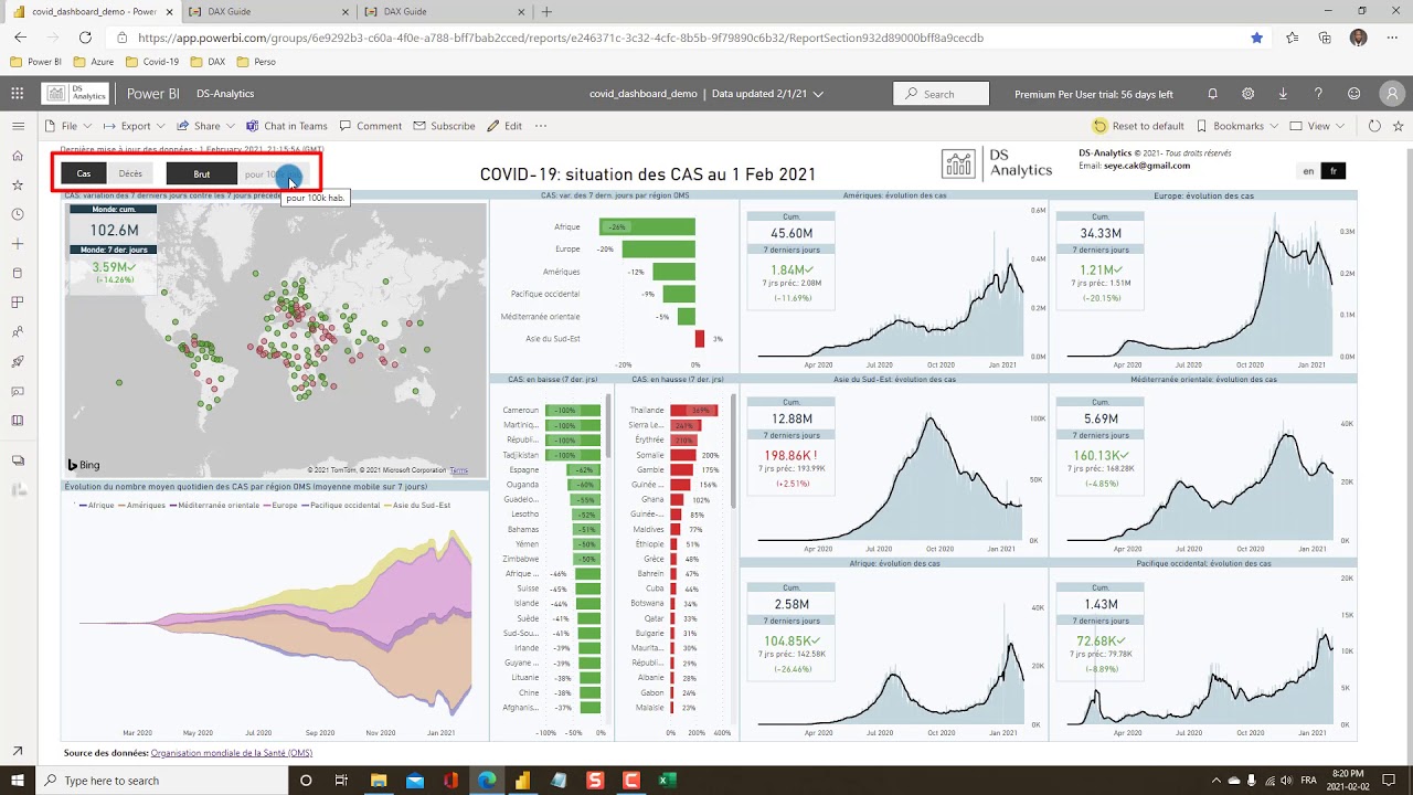 COVID-19 Power BI Dashboard Building | Création du tableau de bord ♦ Part #2 ♦ Dynamic Slicers
