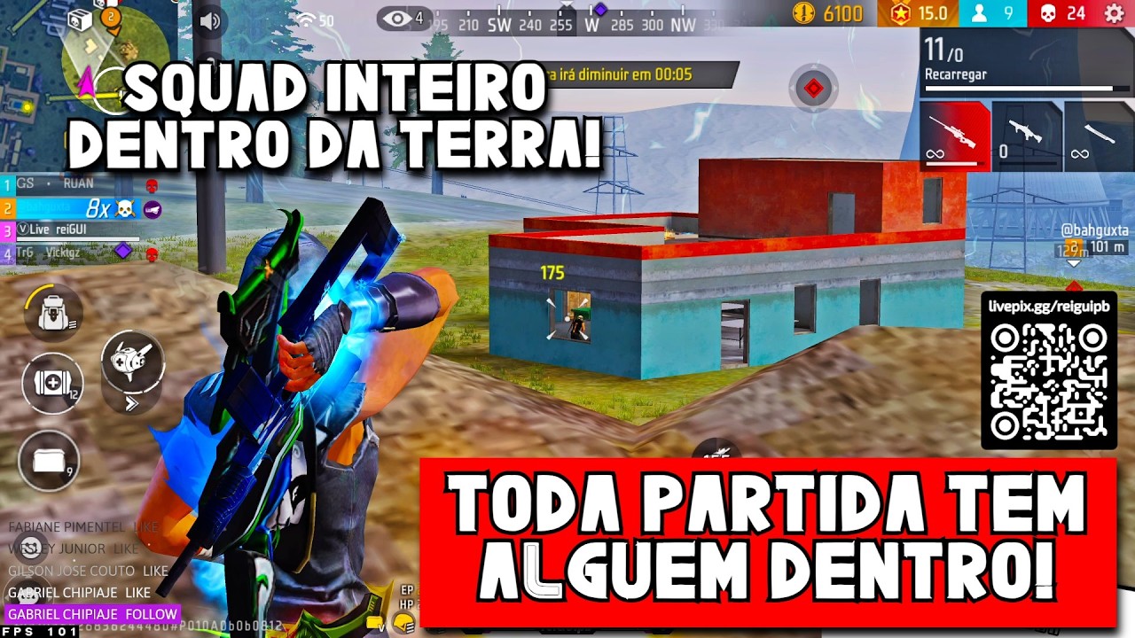 NINGUÉM AGUENTA MAIS GARENA FDP - SQUAD TODO DENTRO DA TERRA