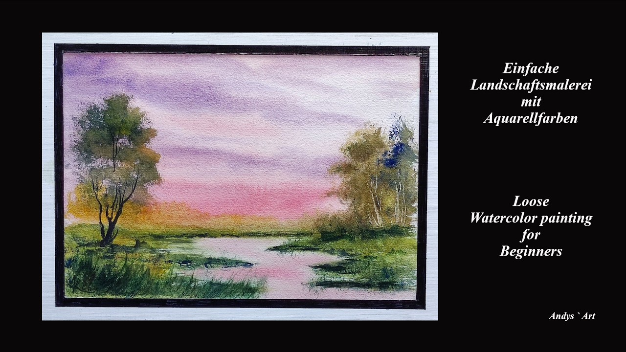 Das kleine Aquarell, Loose Watercolor painting , Landschaftsmalerei mit Aquarellfarben