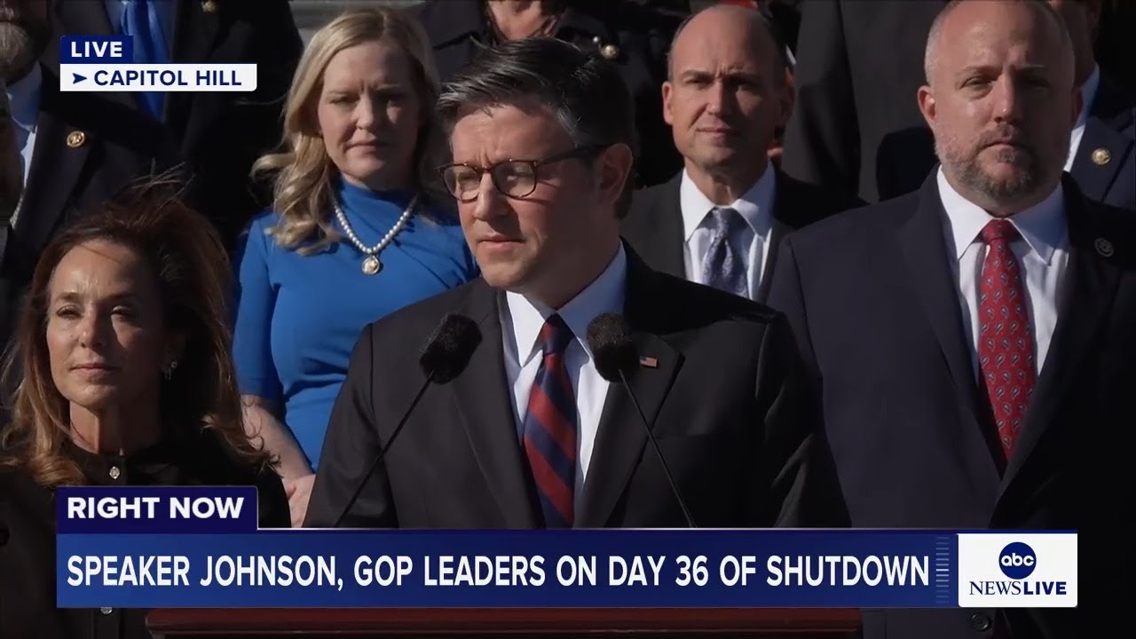 LIVE: Speaker Johnson, GOP leaders hold news conference on day 36 of government shutdown