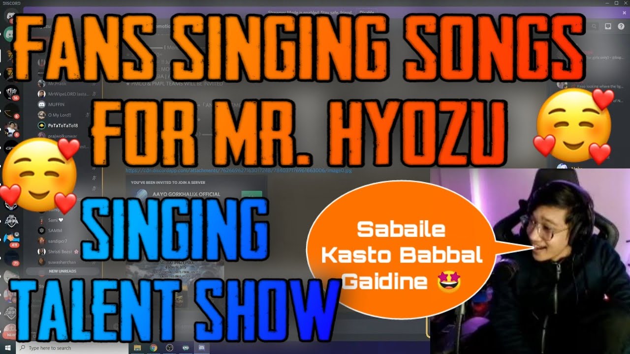 SINGING TALENT SHOW IN Mr. Hyozu DISCORD SERVER 🤩 || FANS SINGING FOR Mr. Hyozu 😍 - GAURABYT ||