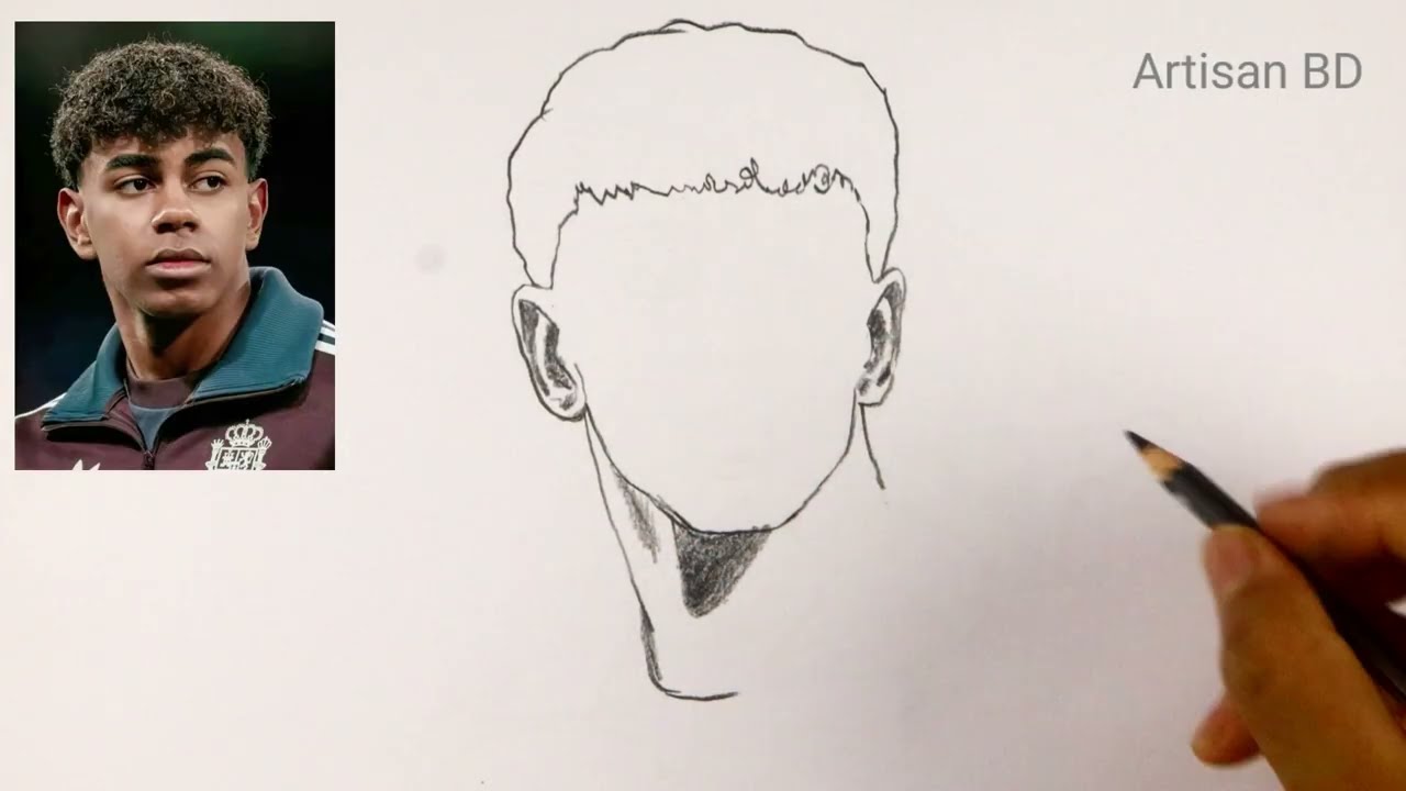 Lamine Yamal Portrait - Pencil sketch