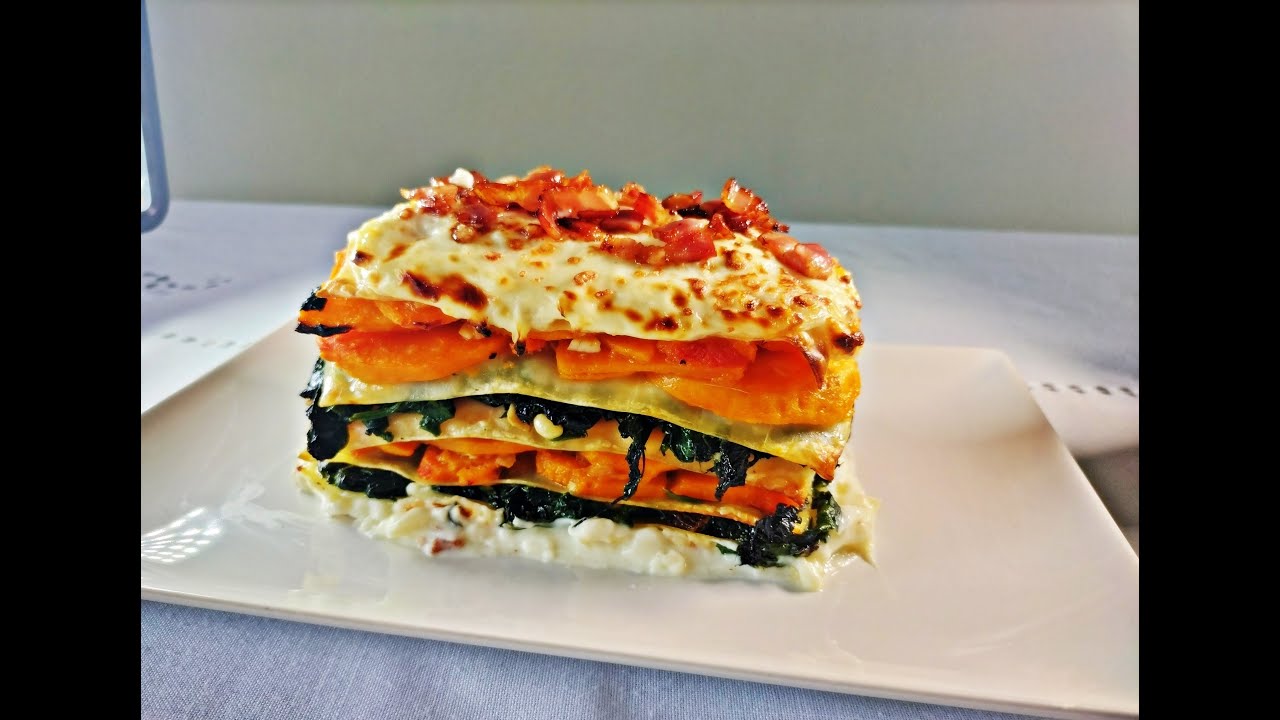 LASAÑA DE CALABAZA Y ESPINACAS