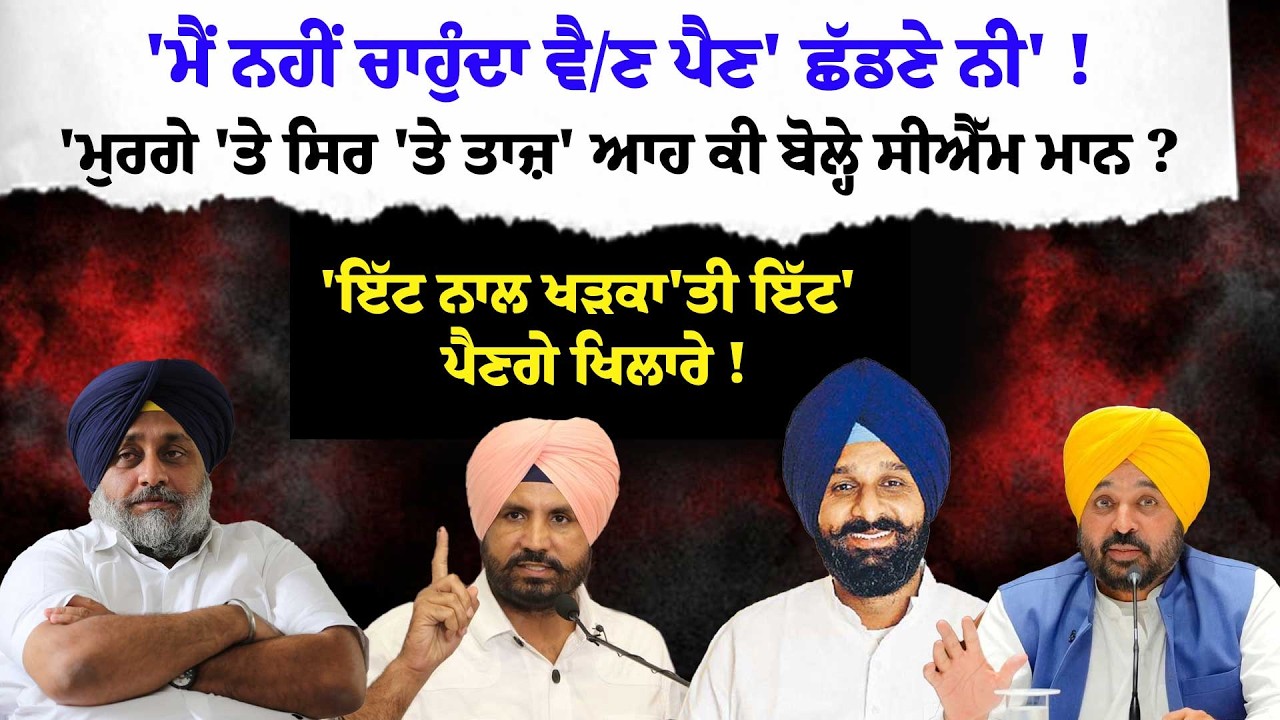 'ਮੈਂ ਨਹੀਂ ਚਾਹੁੰਦਾ ਵੈ/ਣ ਪੈਣ' ਛੱਡਣੇ ਨੀ' !'ਮੁਰਗੇ 'ਤੇ ਸਿਰ 'ਤੇ ਤਾਜ਼' ਆਹ ਕੀ ਬੋਲ੍ਹੇ ਸੀਐੱਮ ਮਾਨ ?'