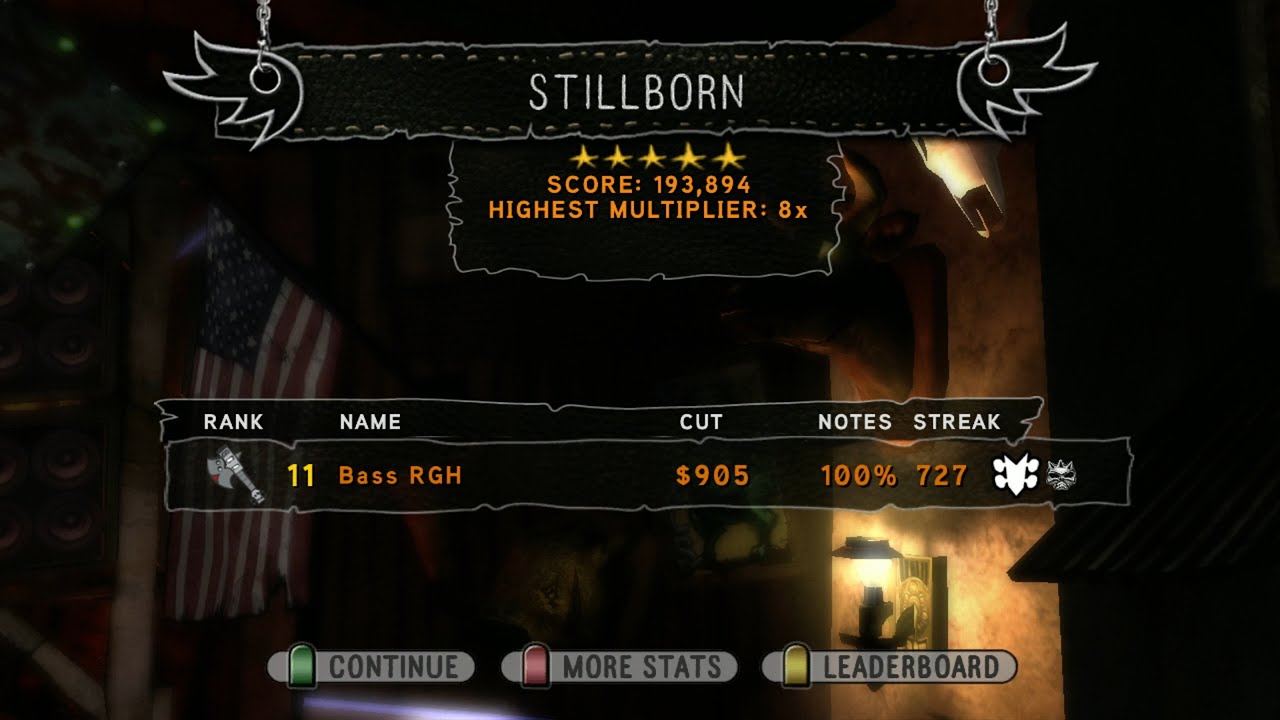 Guitar Hero: World Tour FC "Stillborn" on Bass (193,894)