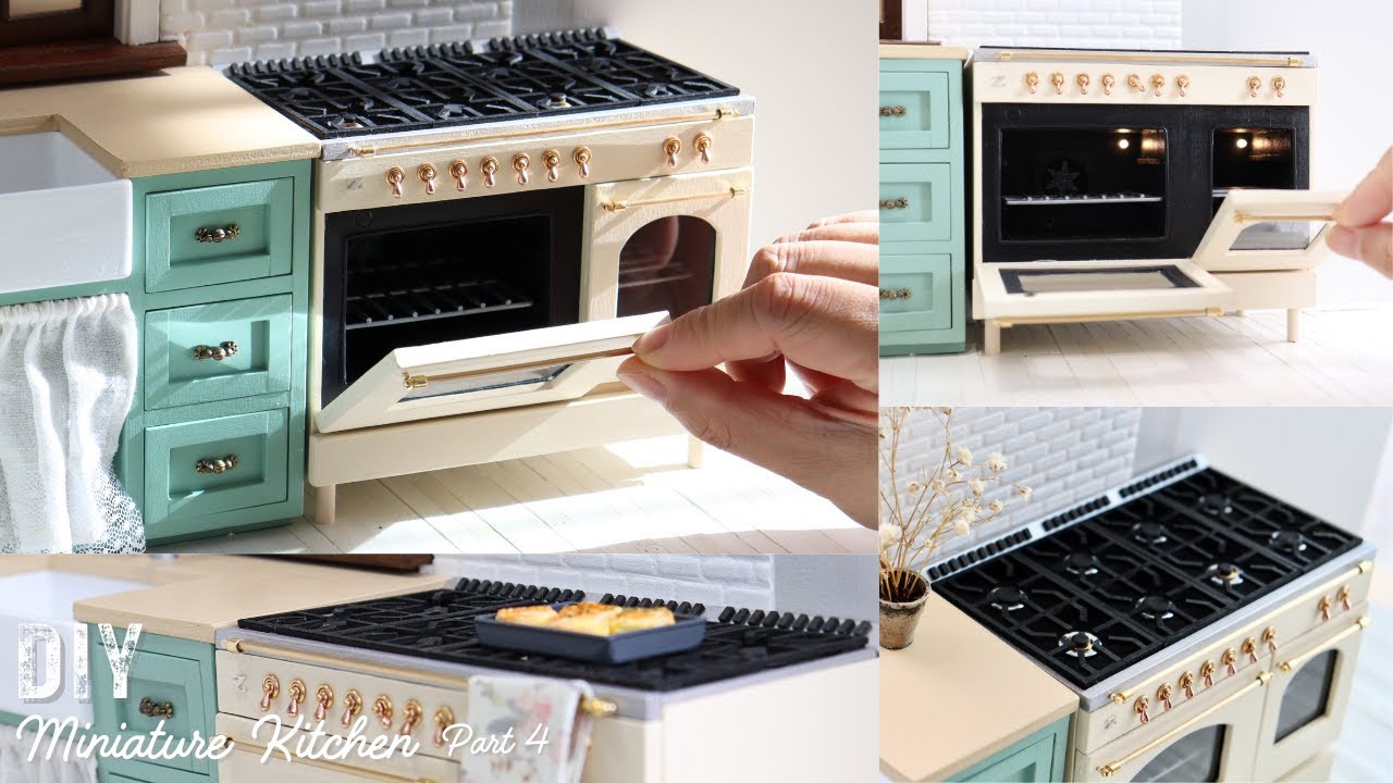 DIY Miniature Kitchen Stove with Functional Oven Fan and Lighting /  Miniature Kitchen ( part 4 )