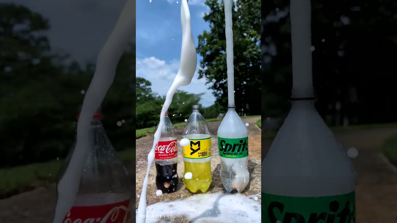Popular Coke Sodas Vs Mentos (Coke, Sprite, Fanta) #satisfying #experiment #asmr