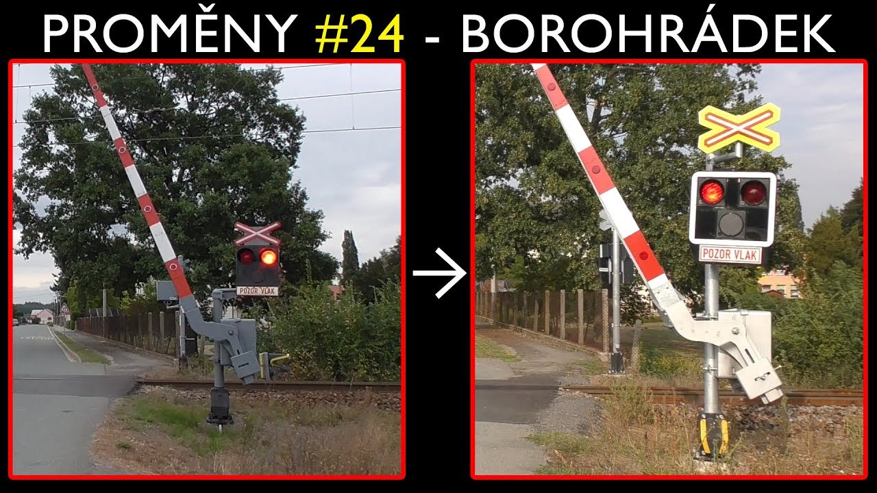 Proměny železničních přejezdů #24 - Borohrádek (2016 - 2018) / Railroad crossing changes
