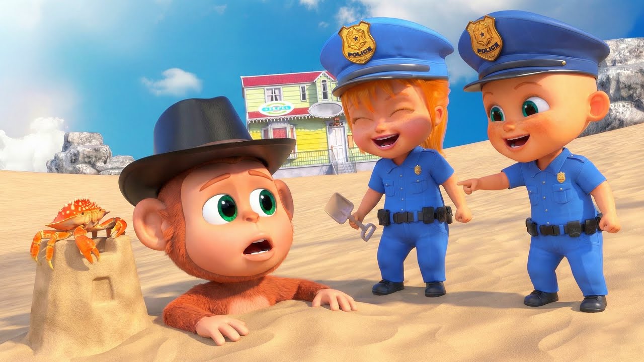 Island Rescue Adventure 🚓🏝️ | Kids Story | 3D Cartoon for Toddlers | Brave Police vs Funny Thieves