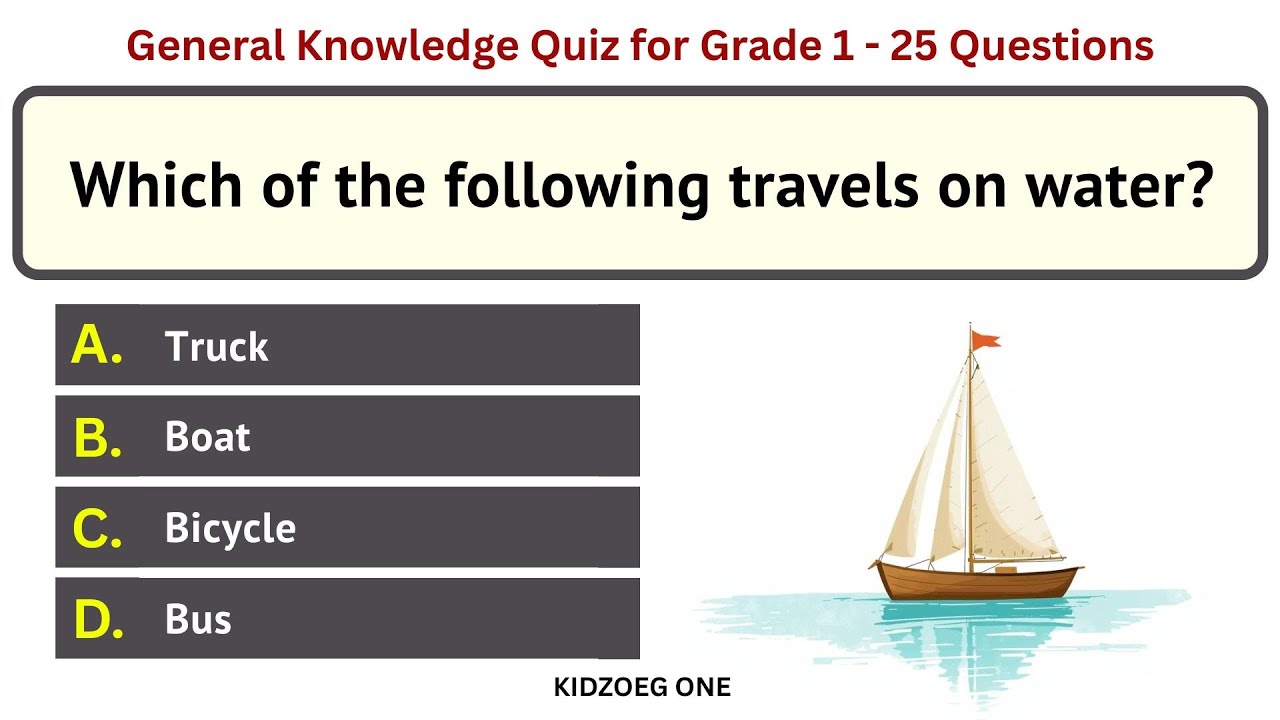 General Knowledge Quiz for Grade 1 | 25 Simple Questions for Children to Learn, Think & Have Fun
