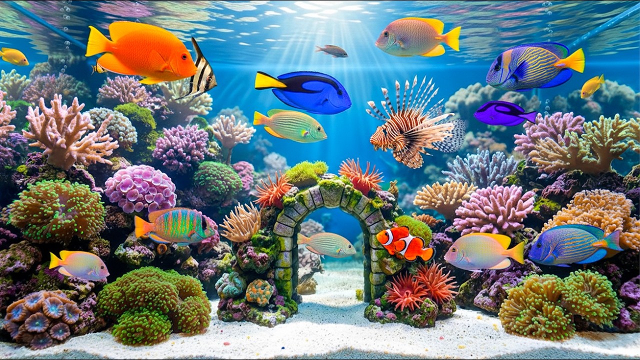 Relaxing Luxury Aquarium 4K 🐠 | Elegant Art for TV | Ambient Water Wallpaper