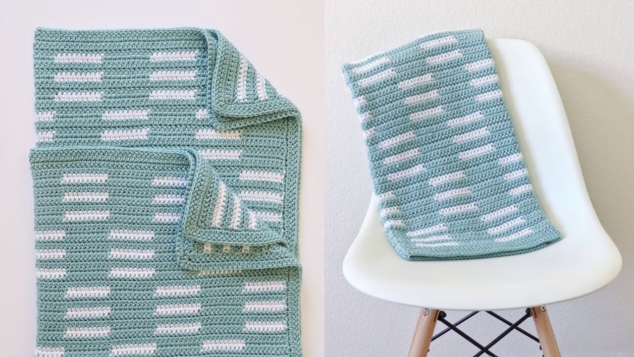 Crochet Checkerboard Stripes Blanket