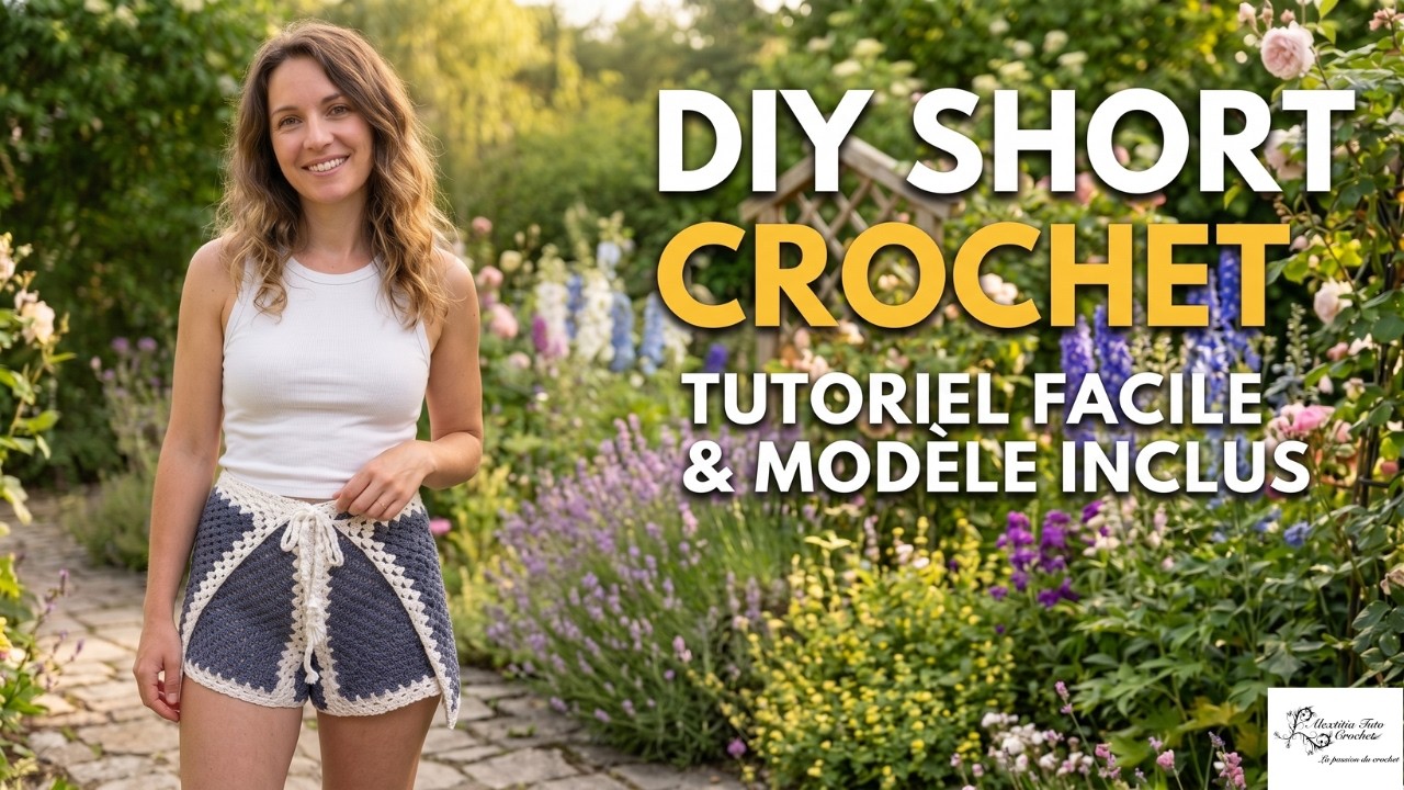 TUTO CROCHET FACILE : R&eacute;aliser un Short Enveloppe en Granny Square @AlextitiaTutoCrochet