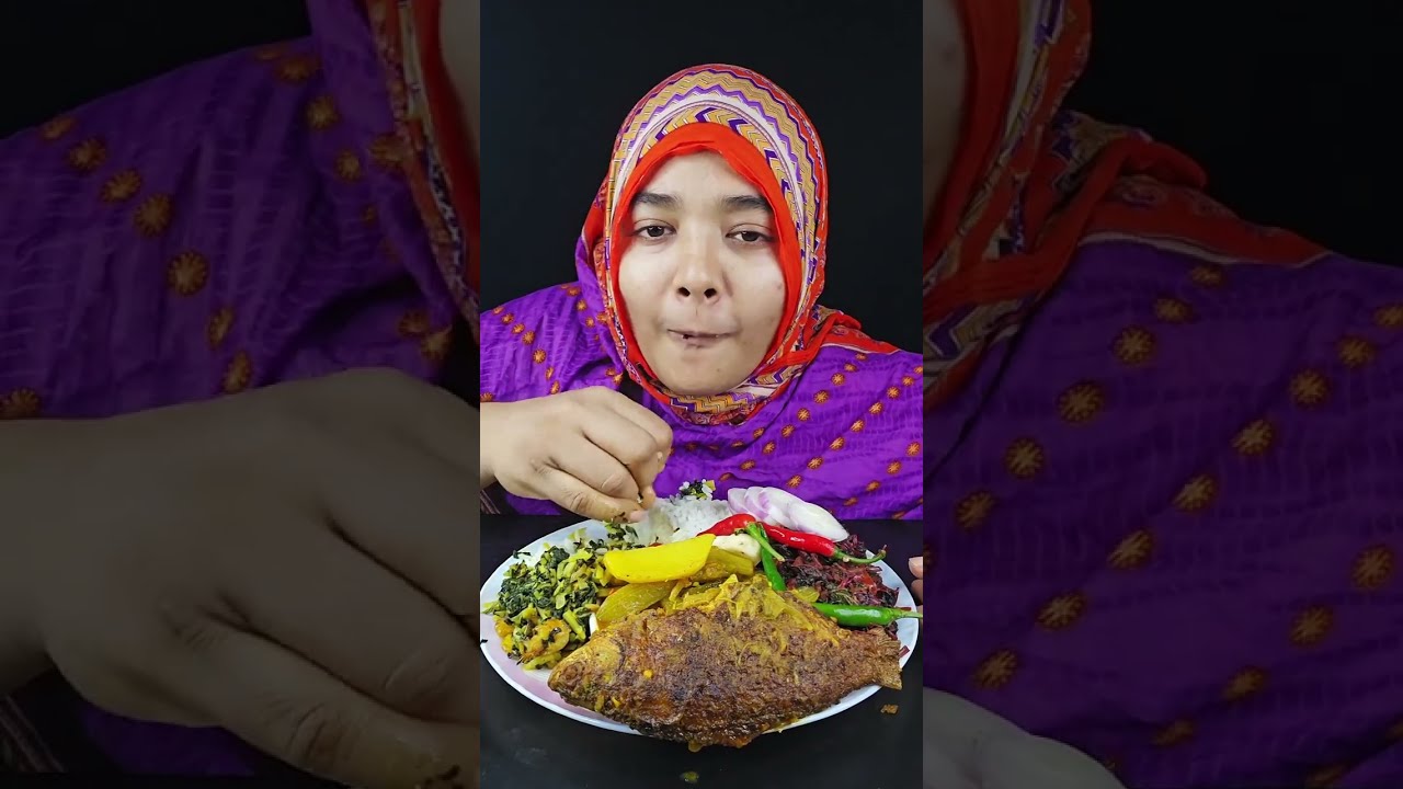 Cooking & Eating 2 Different Spinach,Huge Whole Fish Curry with Rice,(Bigbites) *Asmr Eating Mukbang