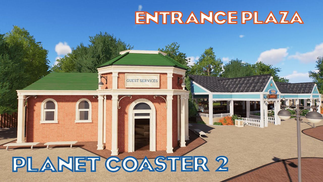 I Built An ENTRANCE PLAZA for my PLANET COASTER 2 Park - Utopia World Episode 2