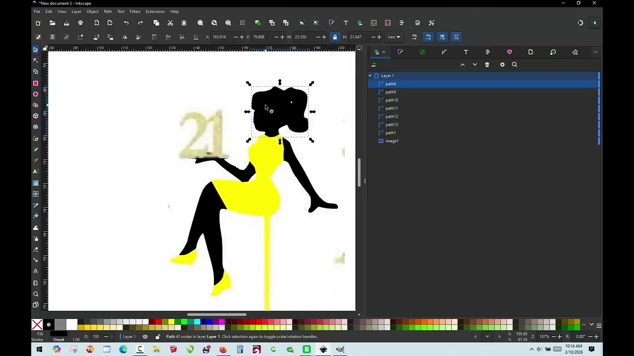 3D Printing - Creating the Sitting Lady Cake Topper with InkScape - FREE DESIGN FILE!