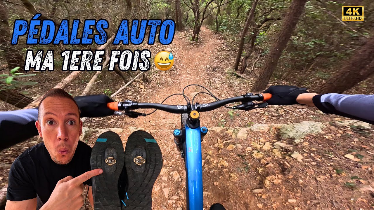 VTT ma 1ère fois en pédales AUTOMATIQUES ! Crash ou révélation 😅? #enduro - Hyères, Var