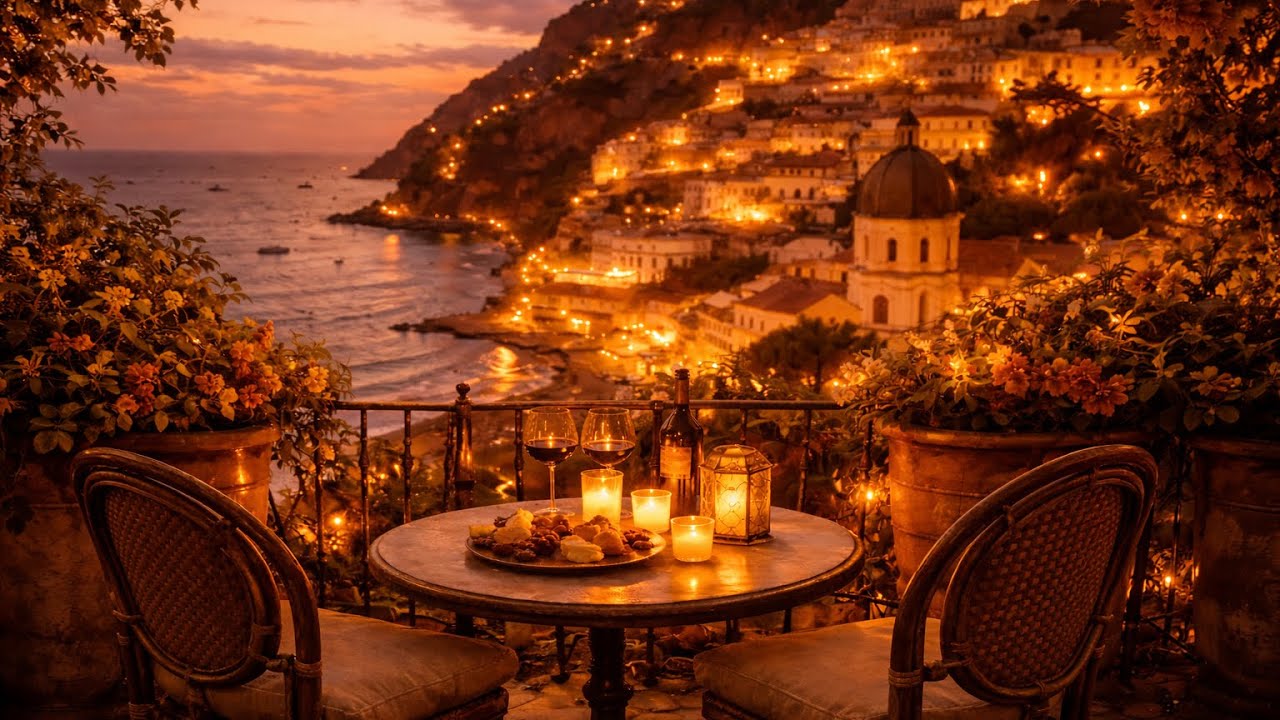 A Cozy Italian Night by the Sea 🌙🍷 | Vintage Ambience for Relax & Focus