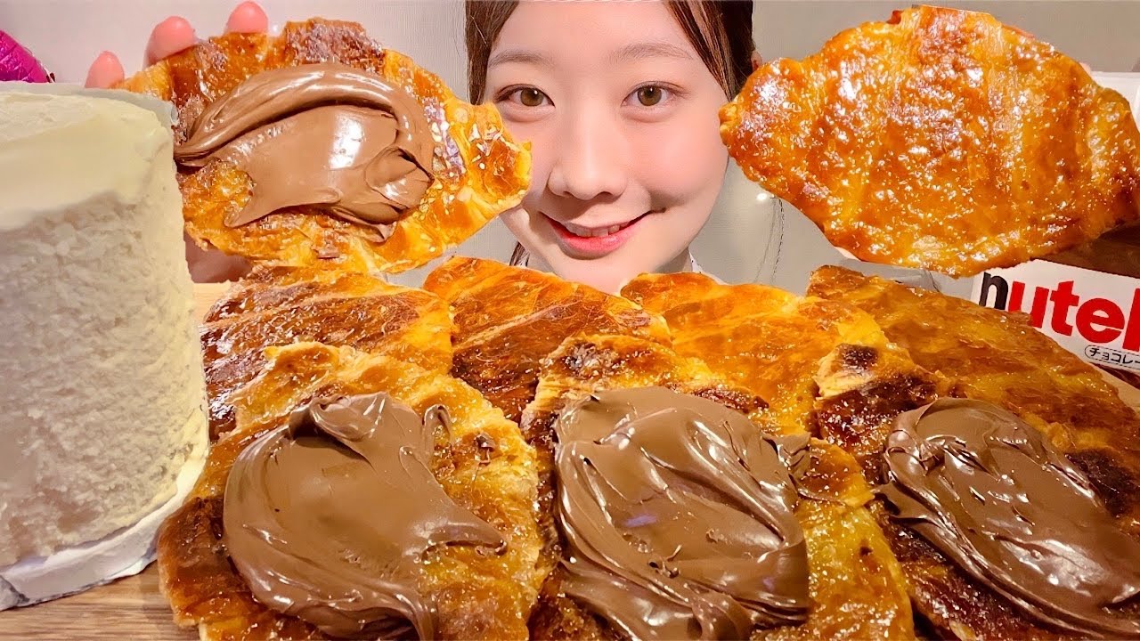 ASMR Курунджи Круассан【русские субтитры】【Mukbang/ Eating Sounds】