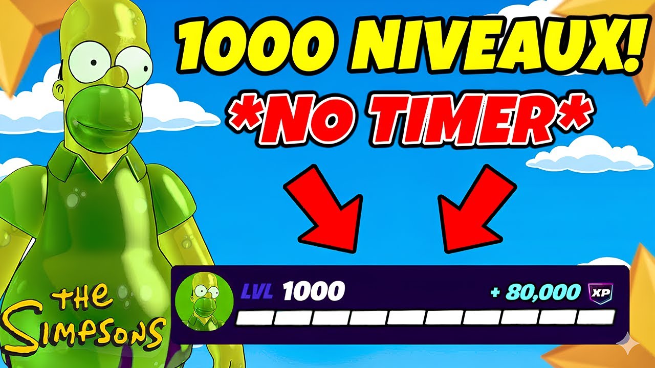 MEILLEURE MAP XP AFK ILLIMITÉ SANS TIMER SUR FORTNITE SAISON SIMPSONS (BONUS SUPER STYLES)
