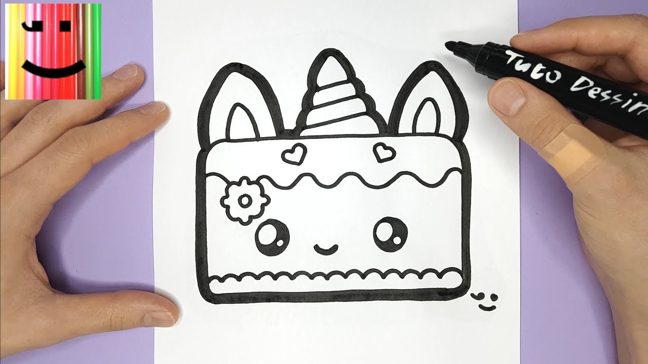 COMMENT DESSINER ET COLORIER UN GÂTEAU LICORNE TROP MIGNON