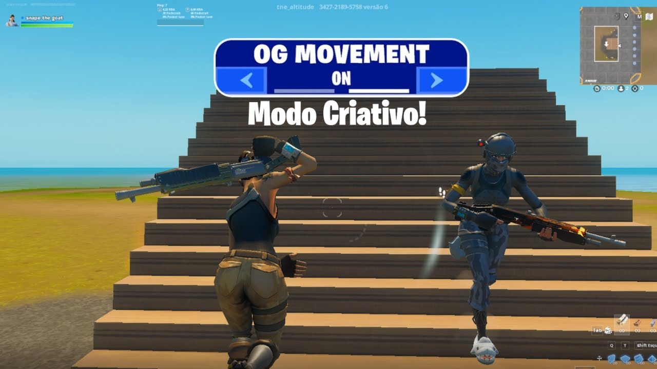 COMO JOGAR COM A MOVIMENTAÇÃO ANTIGA NO FORTNITE (CRIATIVO)