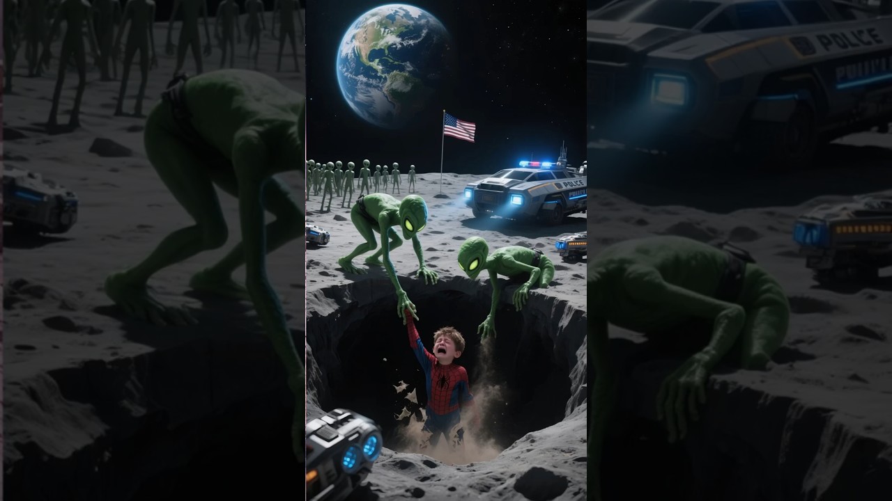 💣 BE A HERO NOW 👽 Epic Alien Rescue on Moon ✅️ #spiderman #avengers #shorts #marvel