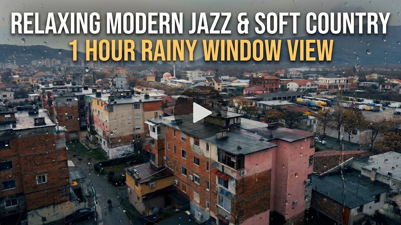 Relaxing Modern Jazz & Soft Country | 1 Hour Rainy Window View