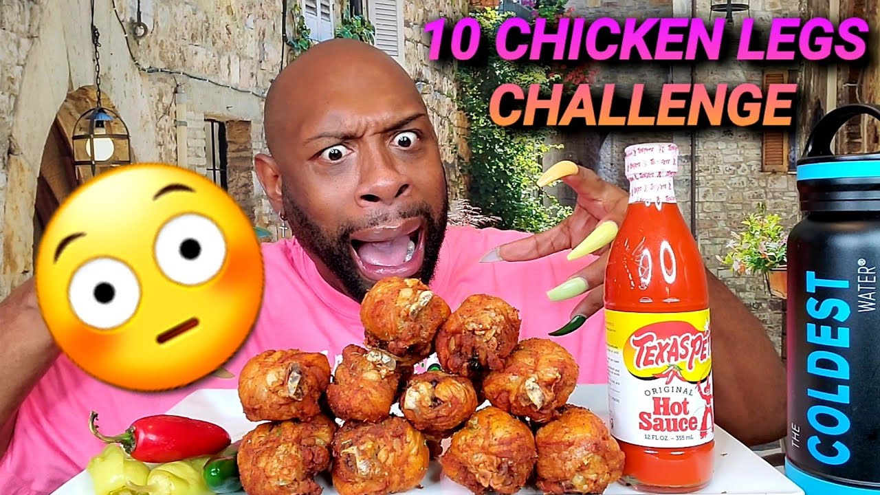 10 CRISPY CHICKEN LEGS CHALLENGE BY @Heavy Duty Express 😋 CHICKEN MUKBANG 먹방 ... EATING SHOW 먹방