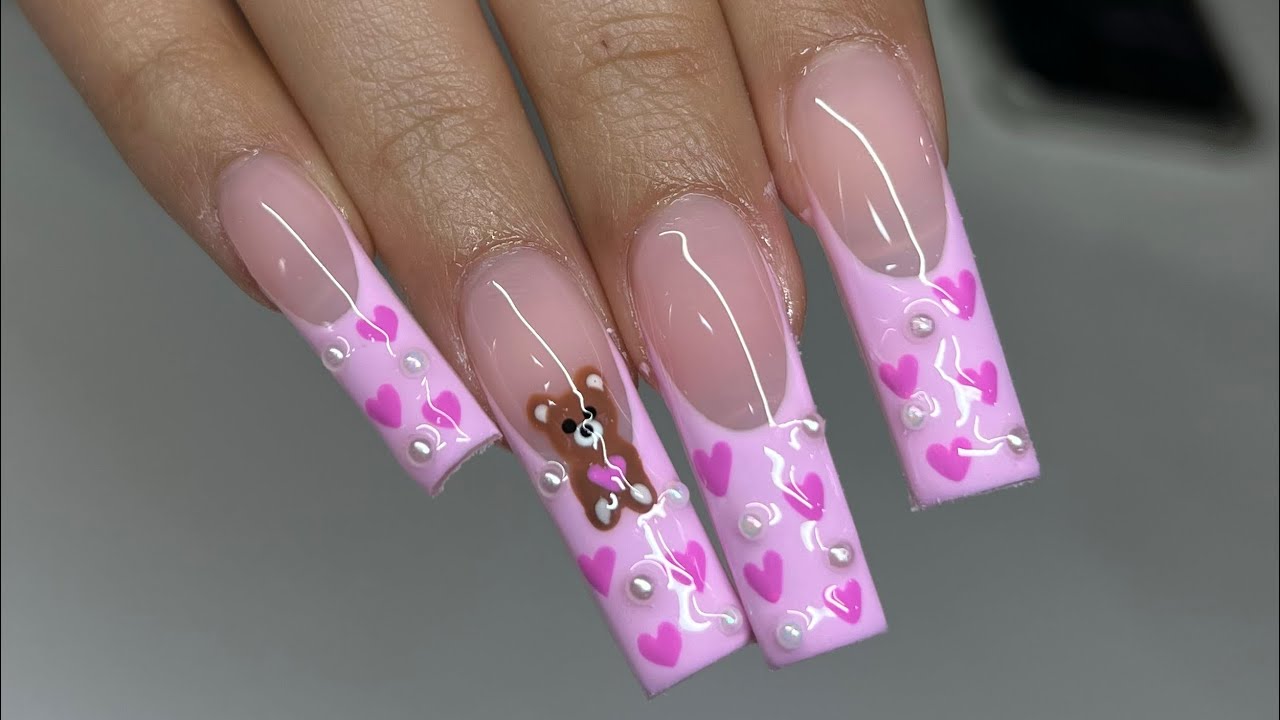 Pink French Tips | Valentine’s Day Nails | Gel X Dupe Nails