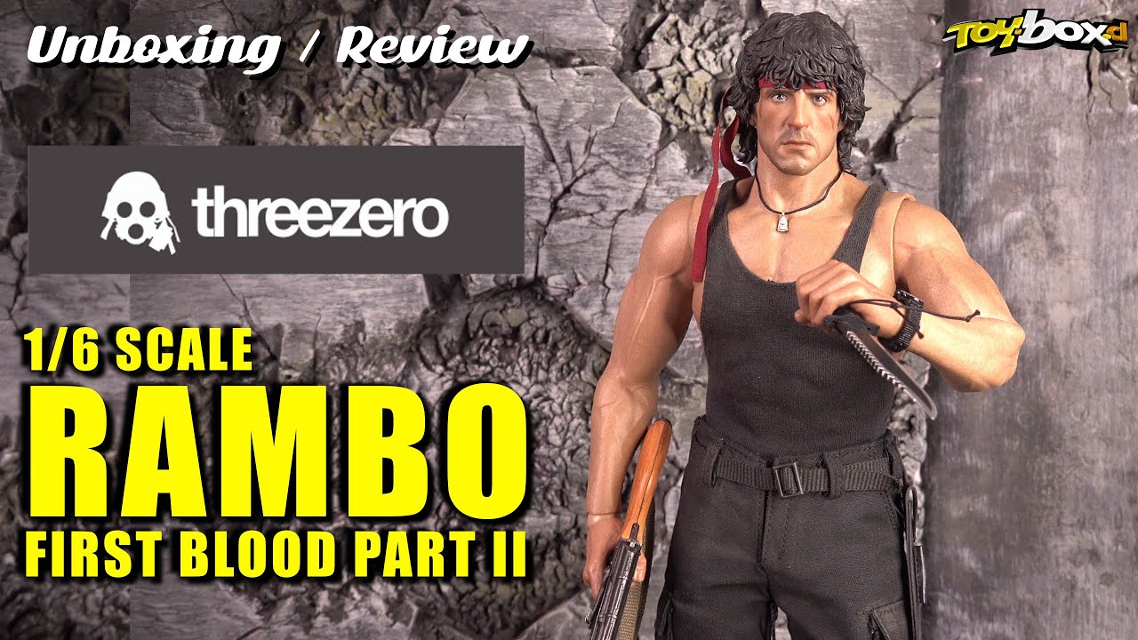 THREEZERO RAMBO FIRST BLOOD PART II 1/6 Scale Silvester Stallone Unboxing & Review